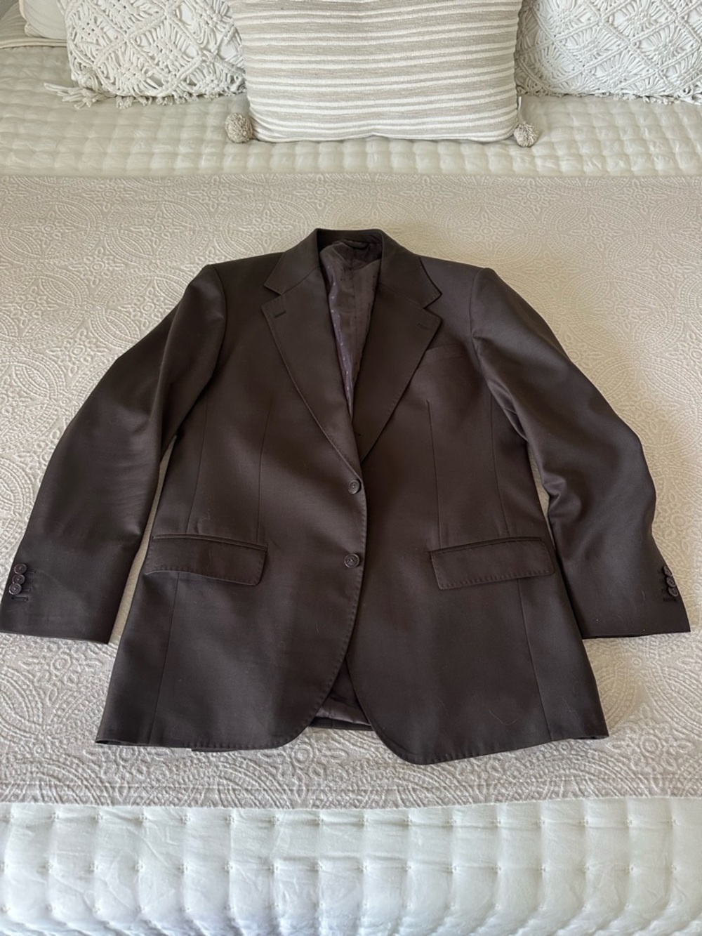 Men's Dark Brown Two-Button Blazer